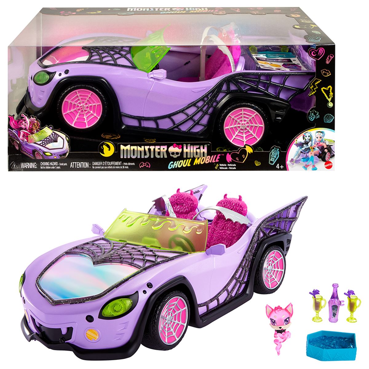 MONSTER HİGH HHK63 GHOUL MOBİLE GÖSTERİŞLİ ARABA 4+ 1