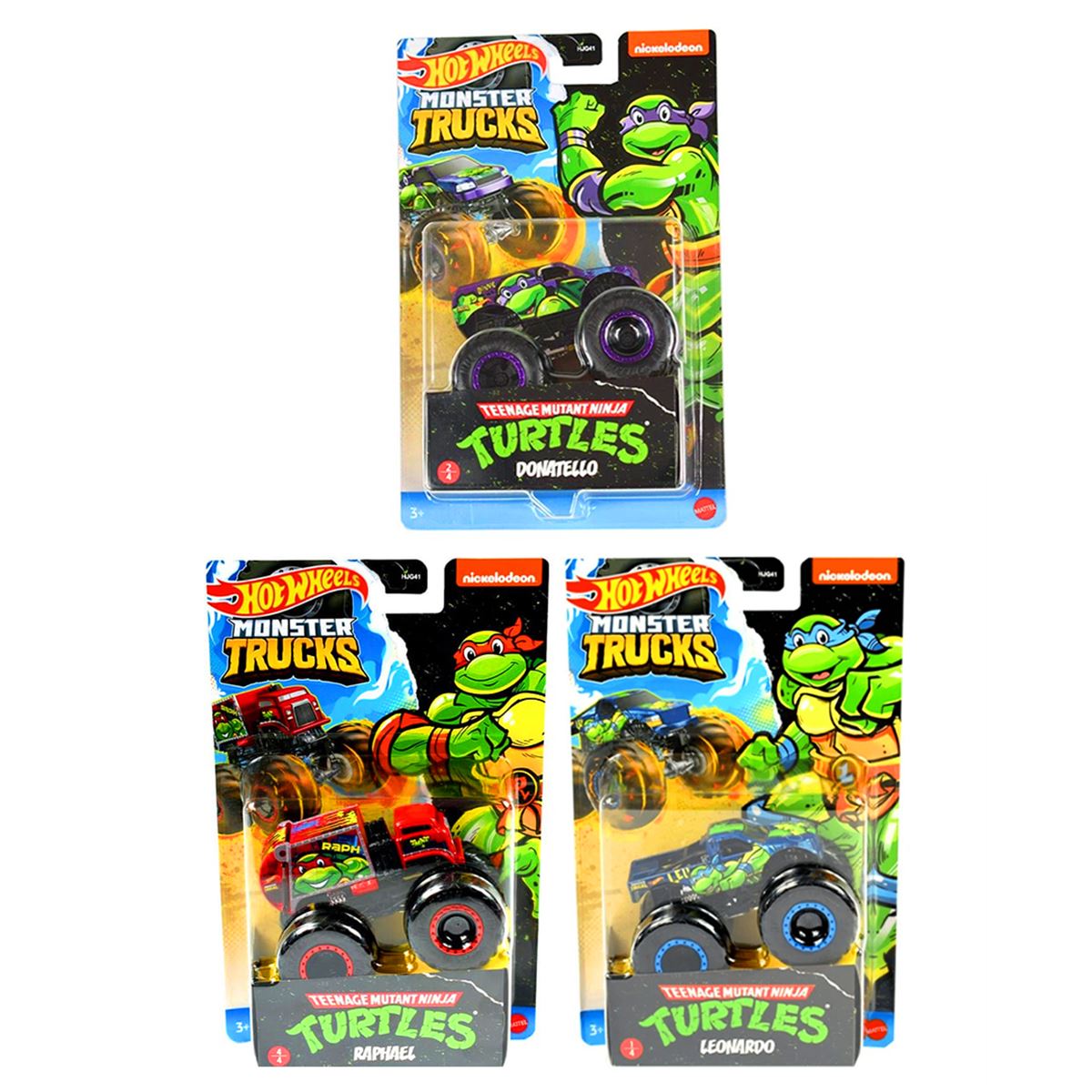 HOT WHEELS MONSTER TRUCKS HJG41 TURTLES-SÜPER MARİO GÖSTERİ ARABALARI 6 LI 3+ 1