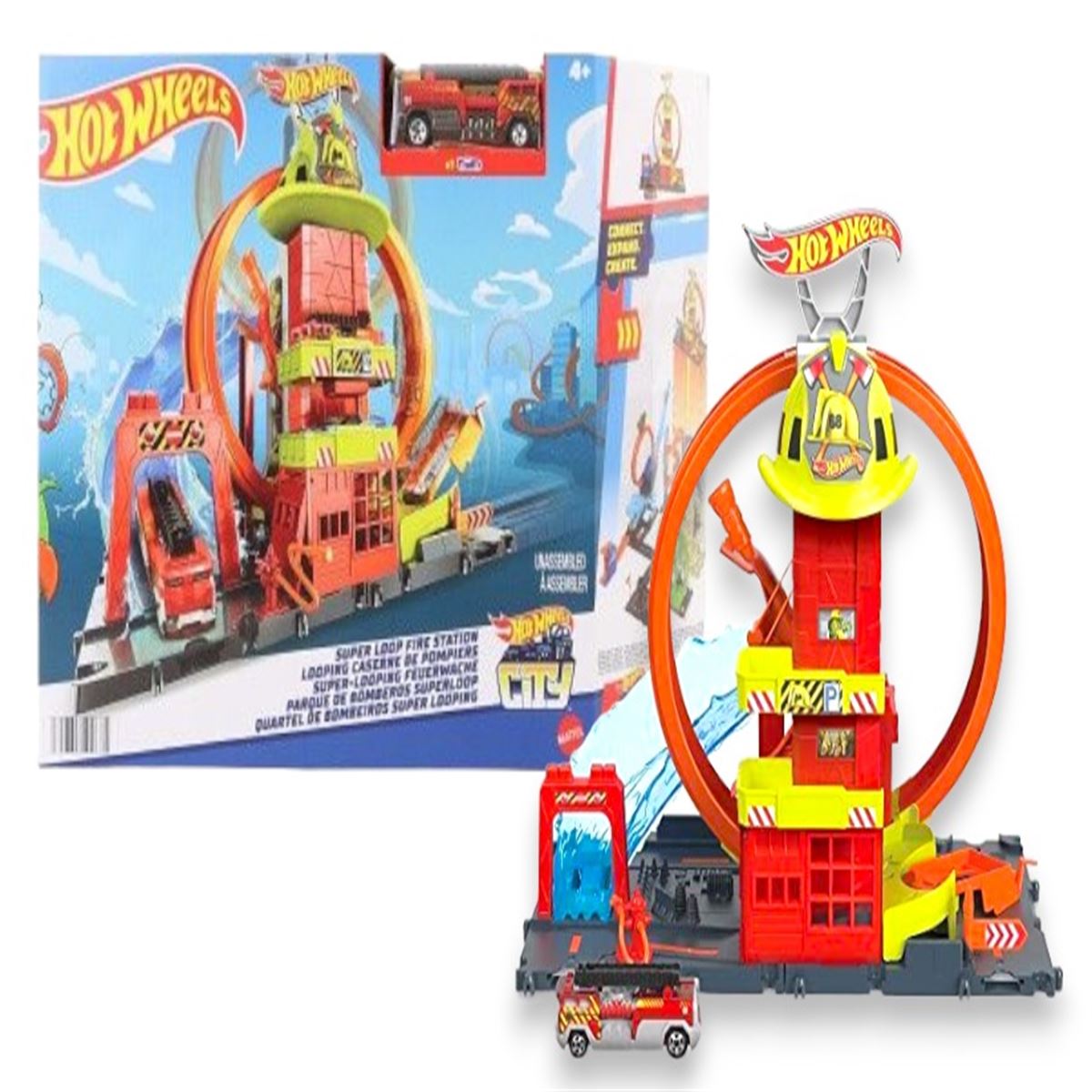 HOT WHEELS HKX41 ÇEMBER PİSTİ İTFAİYE OYUN SETİ 4+ 1