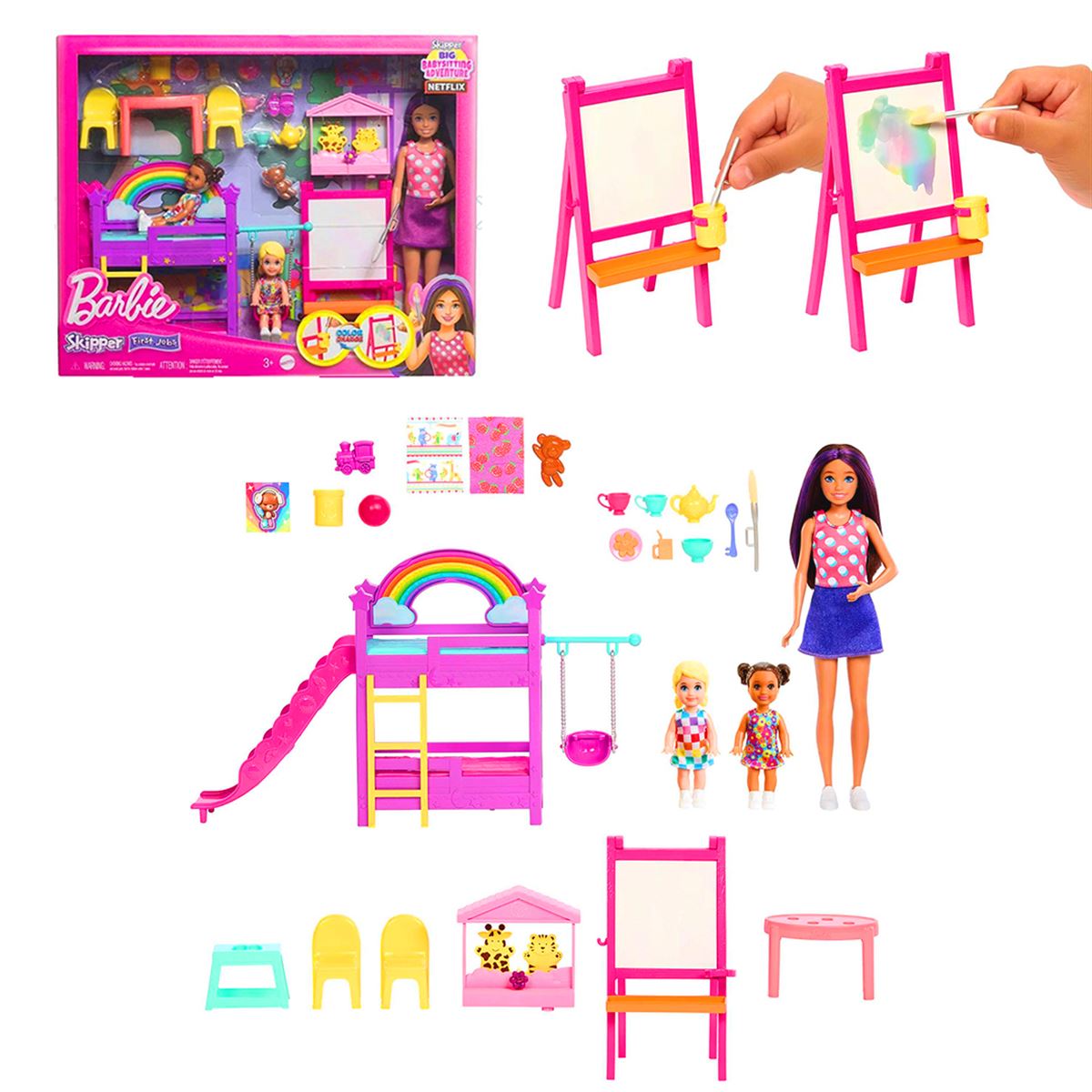 BARBİE HND18 SKİPPER BABYSİTTERS BEBEK BAKICILIĞI EĞLENCESİ OYUN SETİ 3+ 1