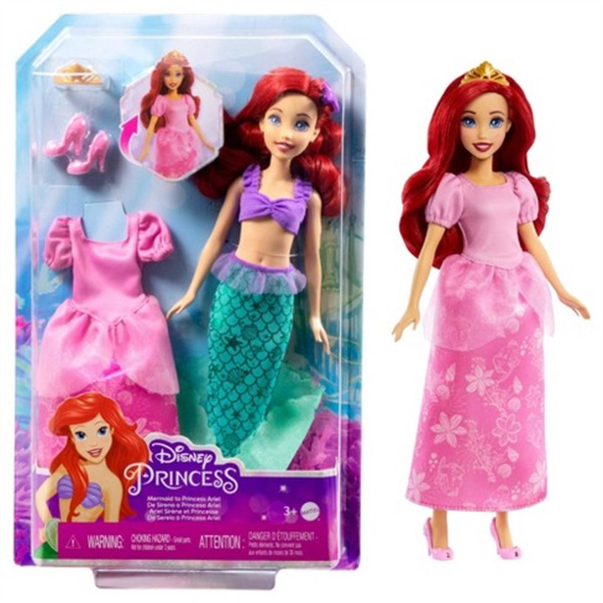 DİSNEY PRİNCESS HMG49 DENİZ KIZINA DÖNÜŞEN ARİEL 3+ 1