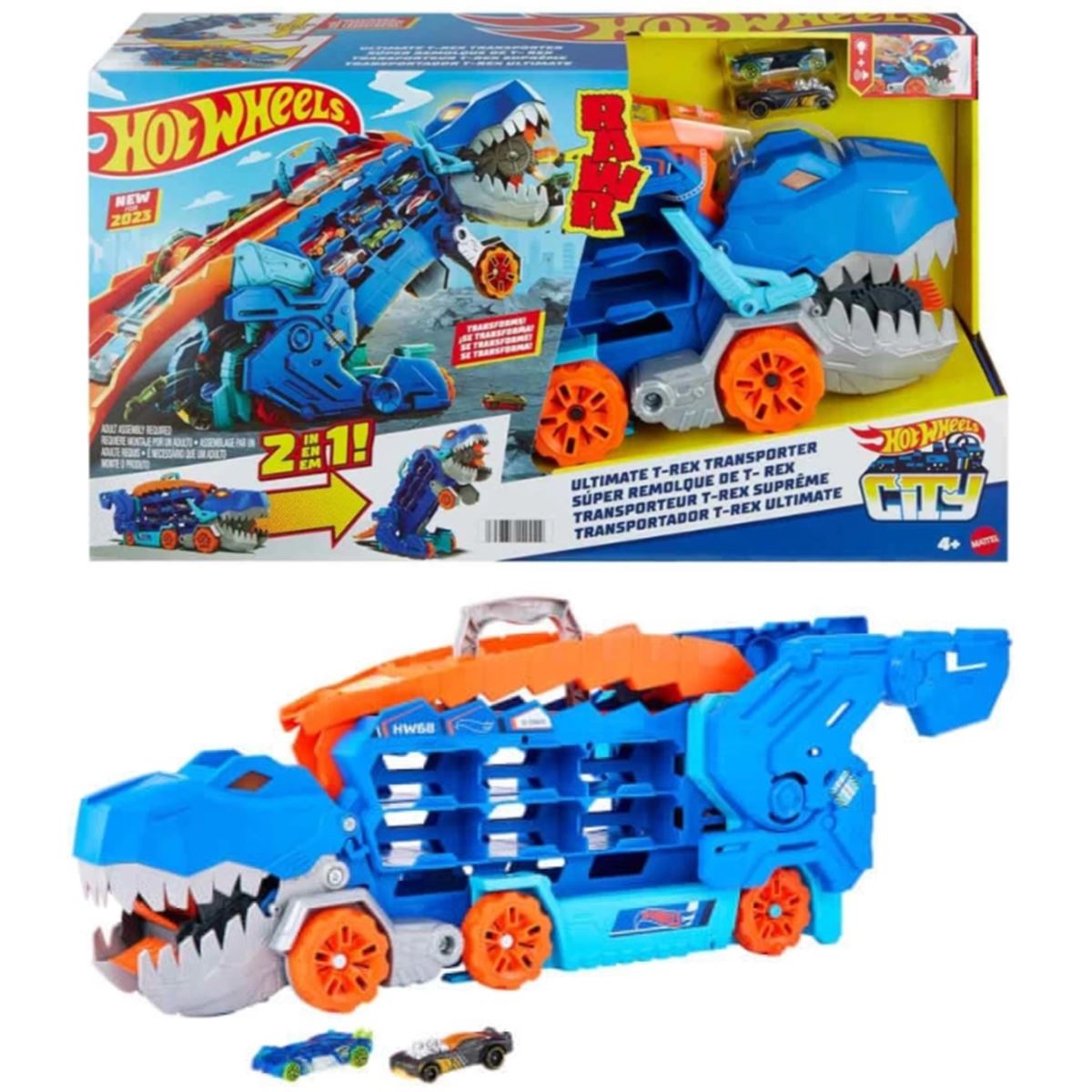 HOT WHEELS HNG50 ULTİMATE T-REX TIR 2İN1 SESLİ IŞIKLI 4+ 1