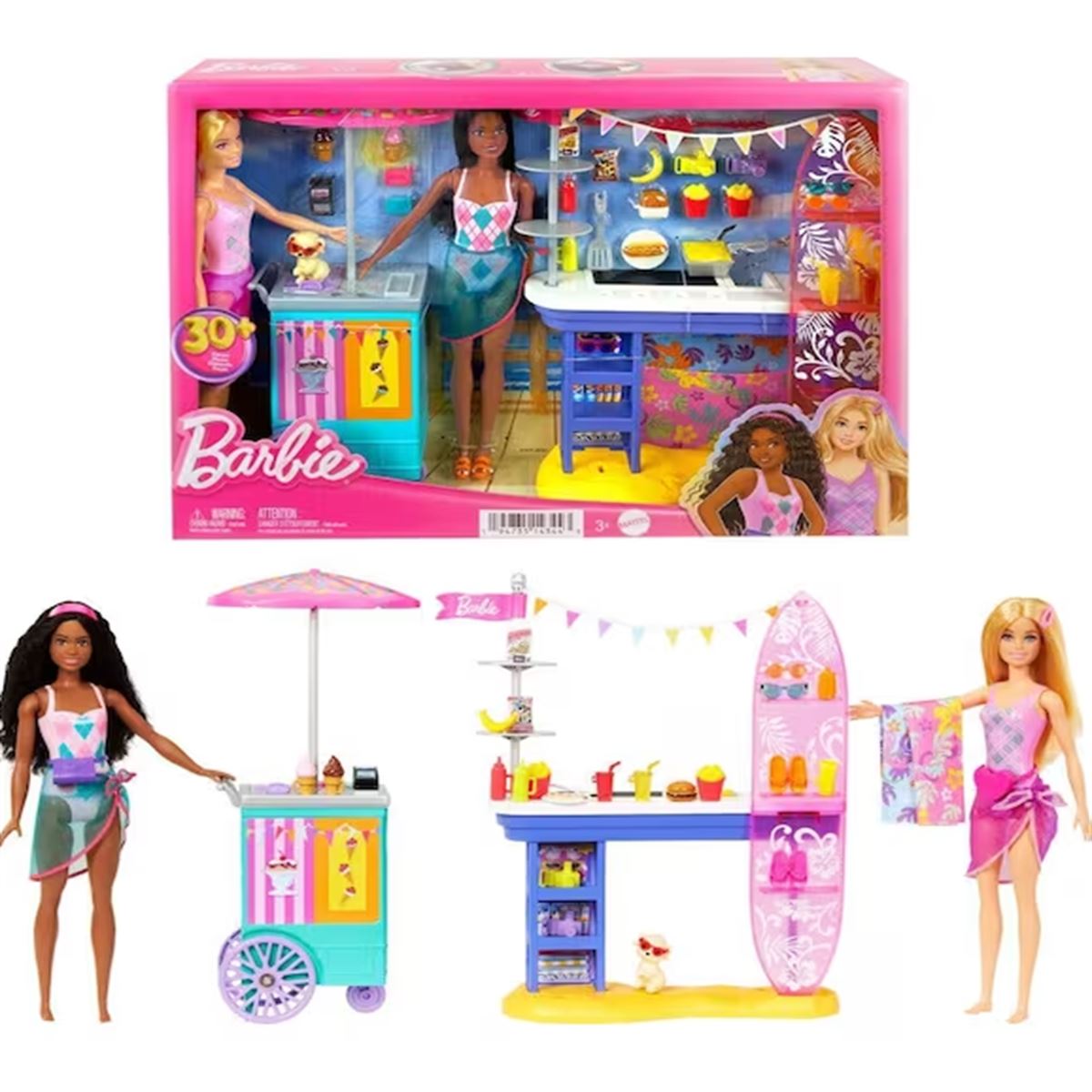BARBİE HNK99 BROOKLYN VE MALİBU SAHİLDEKİ YİYECEK STANDI 3+ 1