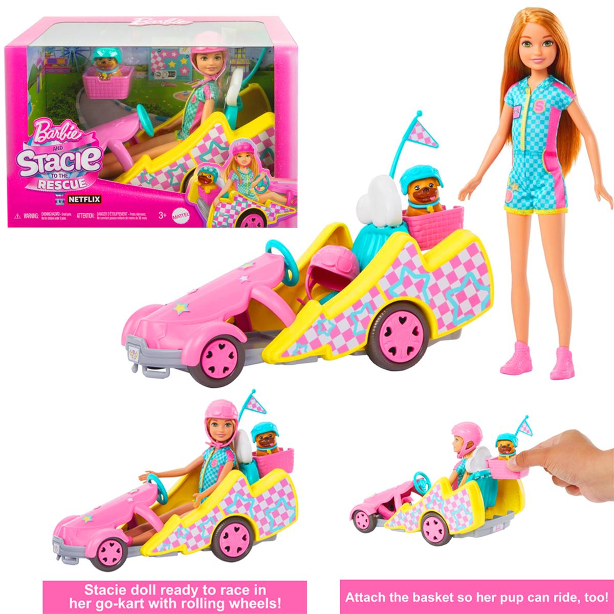 BARBİE HRM08 BARBİE VE STACİE GO KART YAPIYOR OYUN SETİ 3+ 1