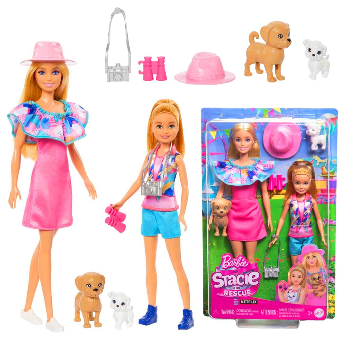BARBİE STACİE TO THE RESCUE HRM09 BARBİE VE STACİE KIZ KARDEŞLER İKİLİ SET 3+ 1