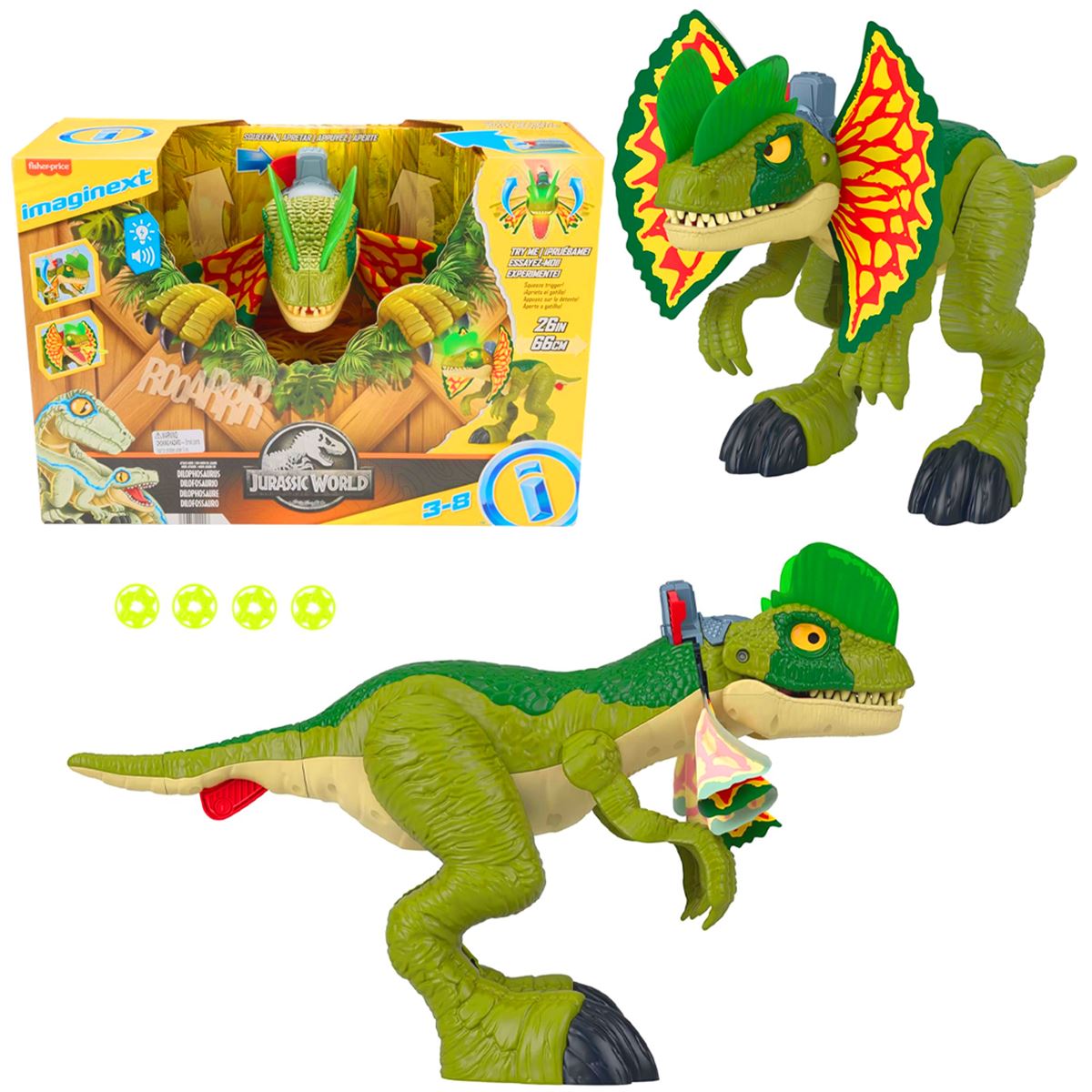 FİSHER PRİCE İMAGİNEXT HVY16 JURASSİC WORLD DİLOPHOSAURUS SESLİ IŞIKLI 3+ 1