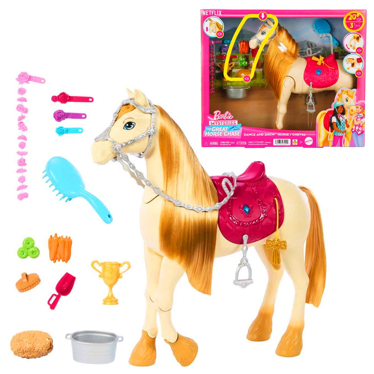 BARBİE GREAT HORSE CHASE HXJ42 BARBİE VE DANSÇI ATI SESLİ 3+ 1