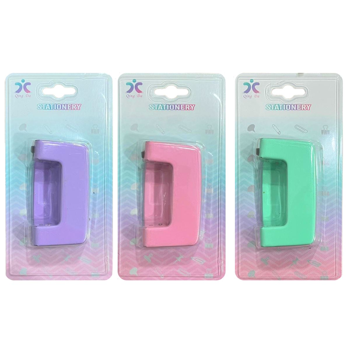 QİNG DA STATİONERY DELGEÇ 87989 PASTEL PEMBE - MOR - YEŞİL 1