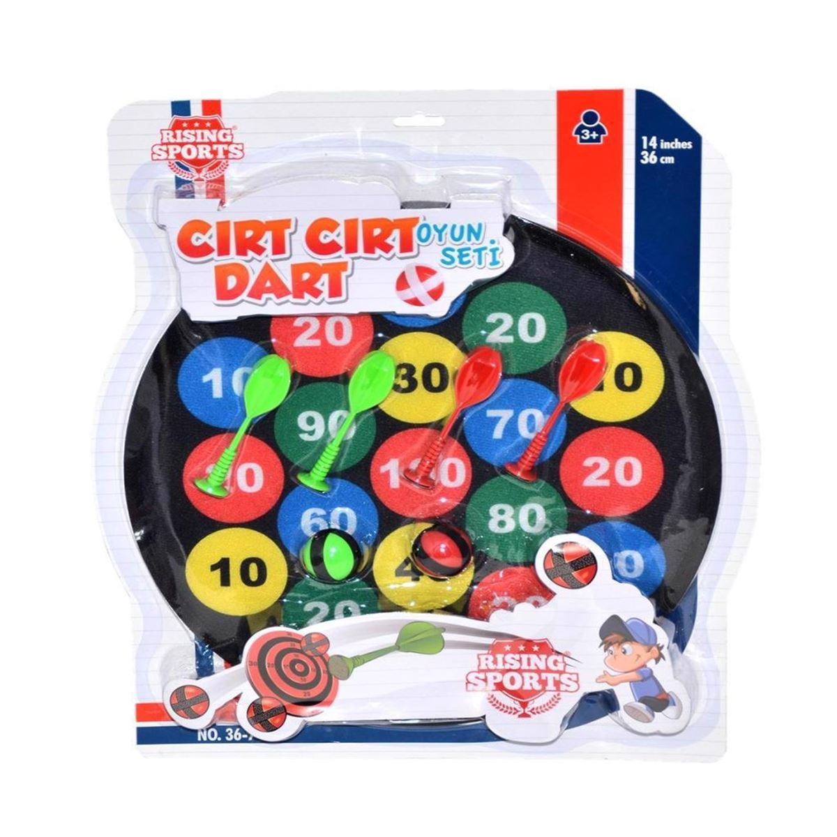 SUNMAN DART 36-7 CIRT CIRTLI OYUN SETİ  36 CM KARTELA 3+ 1