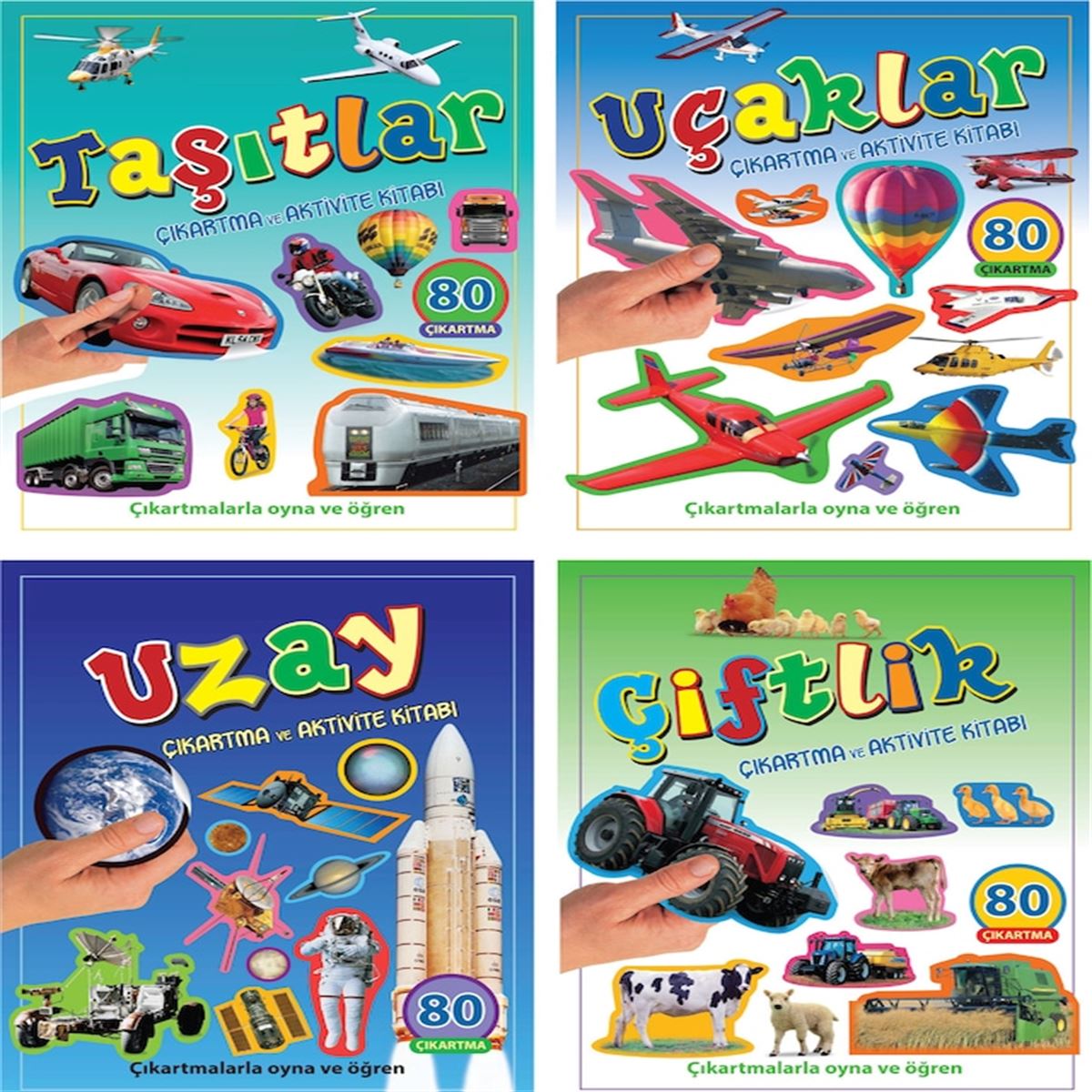 PARILTI ÇIKARTMA VE AKTİVİTE KİTABI ÇIKARTMALARLA OYNA VE ÖĞREN SETİ 10 LU 1