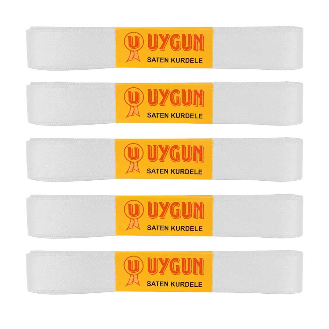 UYGUN SATEN KURDELE 20 MM 10 MT BEYAZ 5 Lİ 1