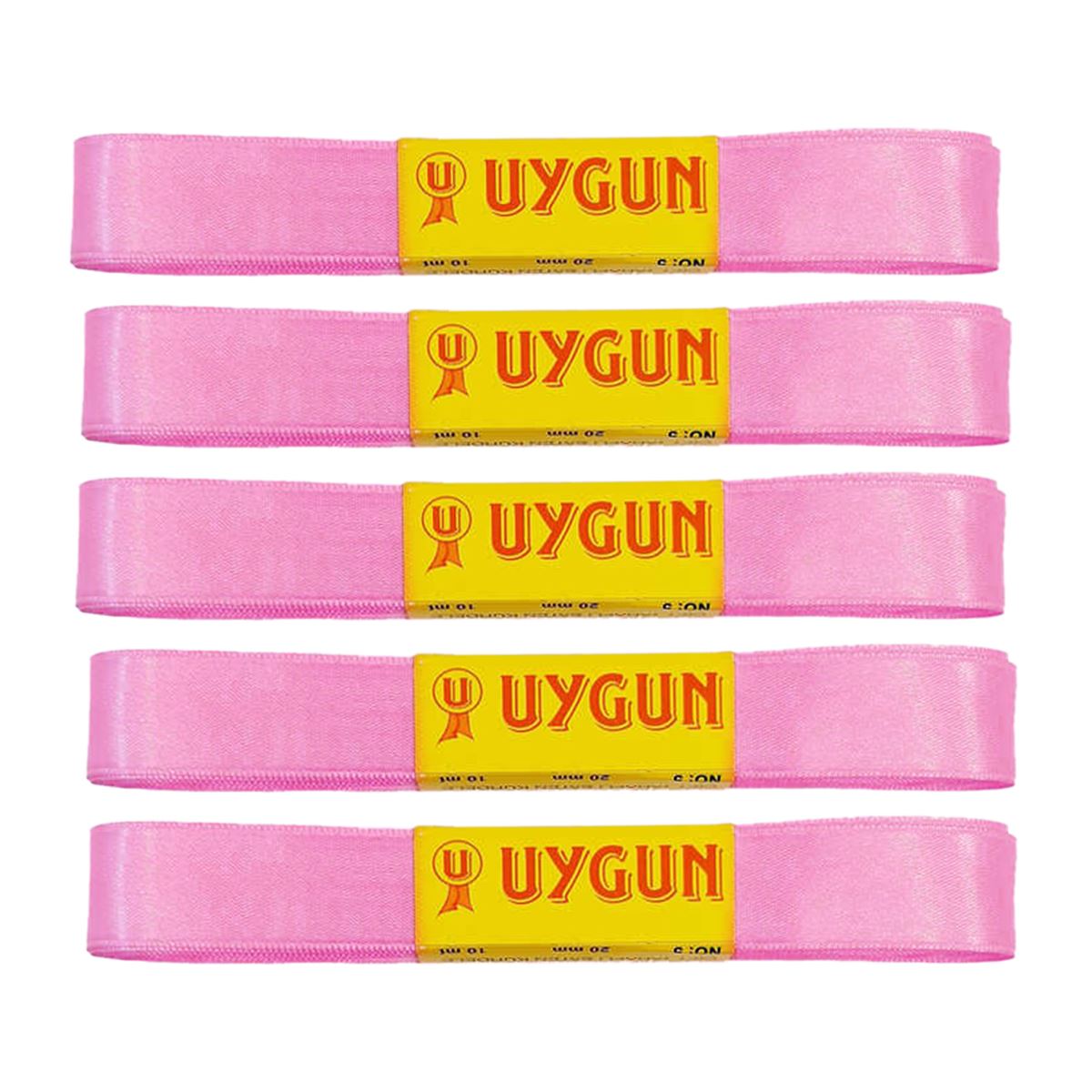 UYGUN SATEN KURDELE 20 MM 10 MT PEMBE 5 Lİ 1