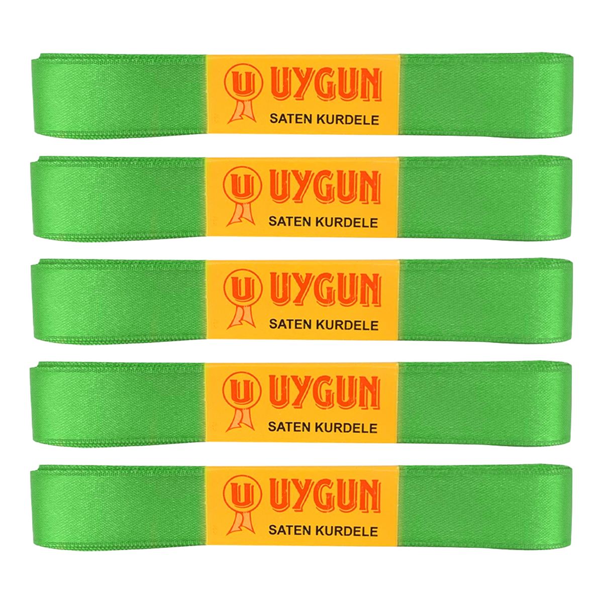 UYGUN SATEN KURDELE 20 MM 10 MT YEŞİL 5 Lİ 1