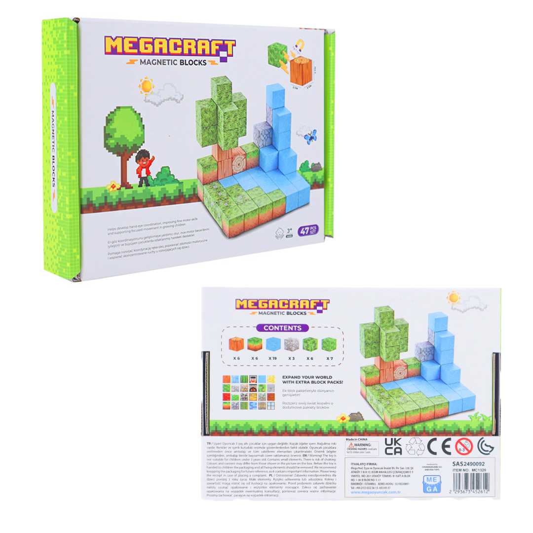MEGACRAFT MANYETİK BLOKLAR MC1329 ORMAN TEMALI 47 PARÇA 3+ 1