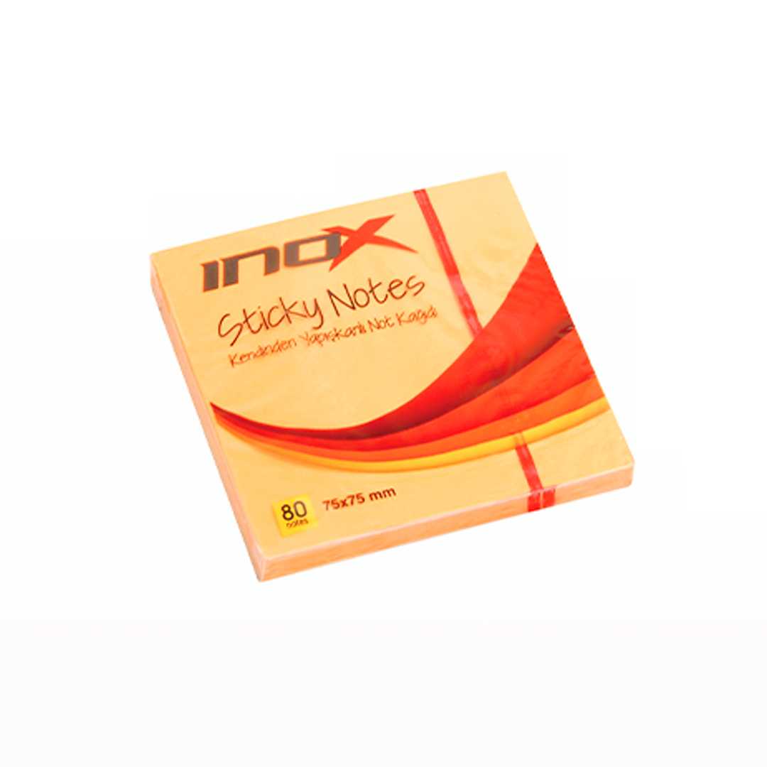 İNOX YAPIŞKANLI NOT KAĞIDI 75x75 FOSFORLU TURUNCU 80 YP 12 Lİ 2328 1