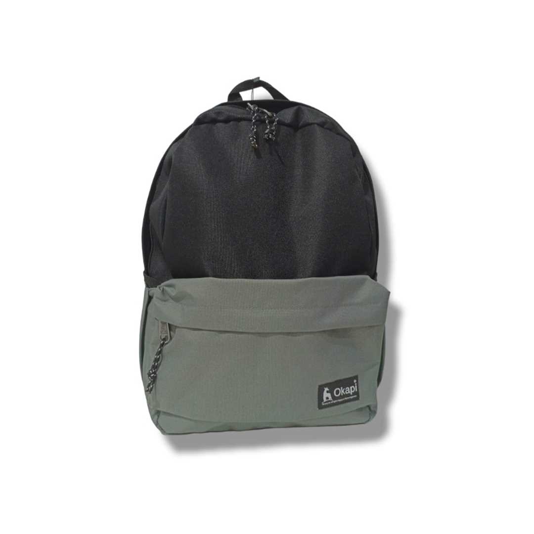 OKAPİ OKUL ÇANTASI OKP-146 İSLAND GRİ SİYAH ÇİFT BÖLMELİ 1