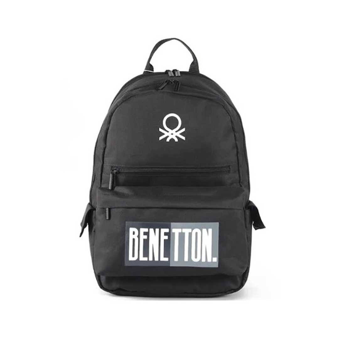 UNİTED COLORS OF BENETTON OKUL ÇANTASI 03797 SİYAH ÜÇ BÖLMELİ 1