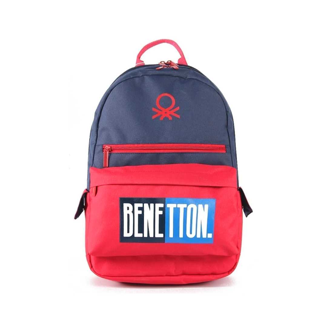UNİTED COLORS OF BENETTON OKUL ÇANTASI 03789 KIRMIZI LACİVERT ÜÇ BÖLMELİ 1