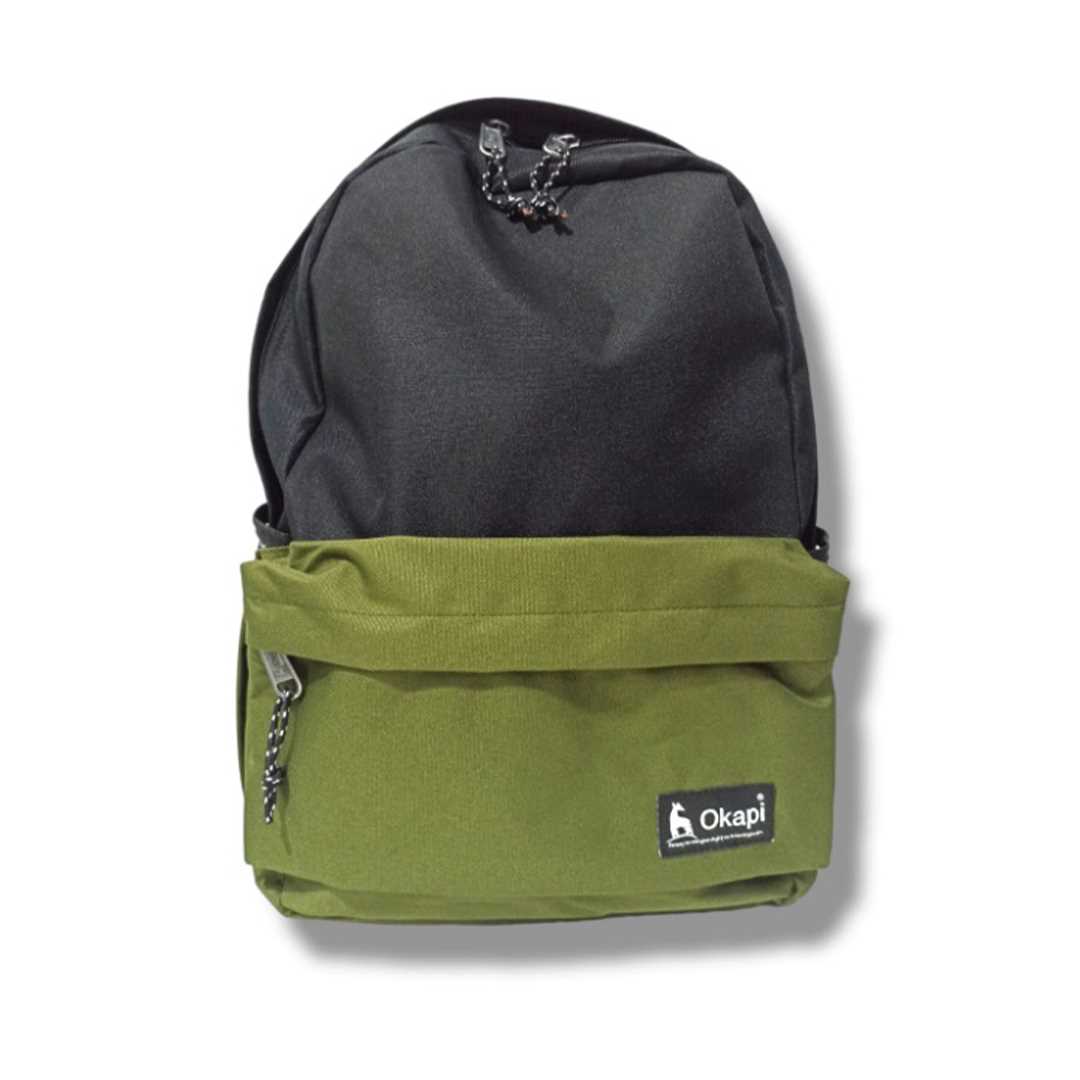 OKAPİ OKUL ÇANTASI OKP-146 İSLAND HAKİ SİYAH ÇİFT BÖLMELİ 1
