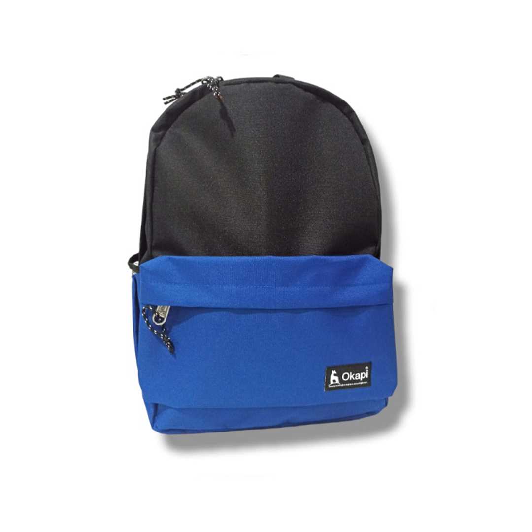 OKAPİ OKUL ÇANTASI OKP-146 İSLAND MAVİ SİYAH ÇİFT BÖLMELİ 1