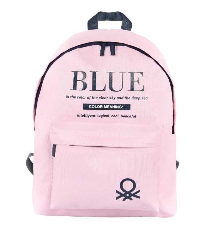 UNİTED COLORS OF BENETTON OKUL ÇANTASI 03801 PEMBE ÇİFT BÖLMELİ 1
