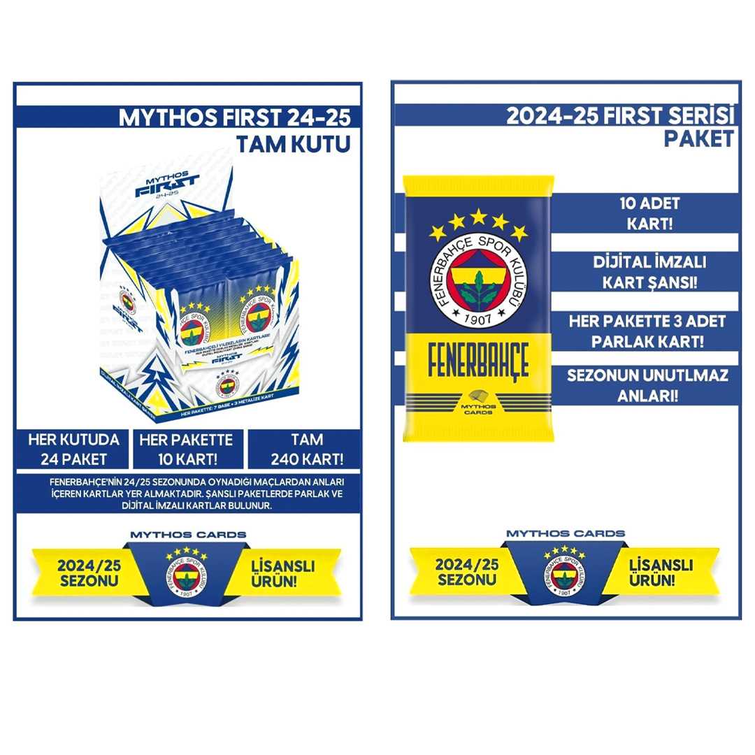 MYTHOS FİRST FUTBOLCU KARTLARI FENERBAHÇE 2024-25 24 LÜ 3+ 1