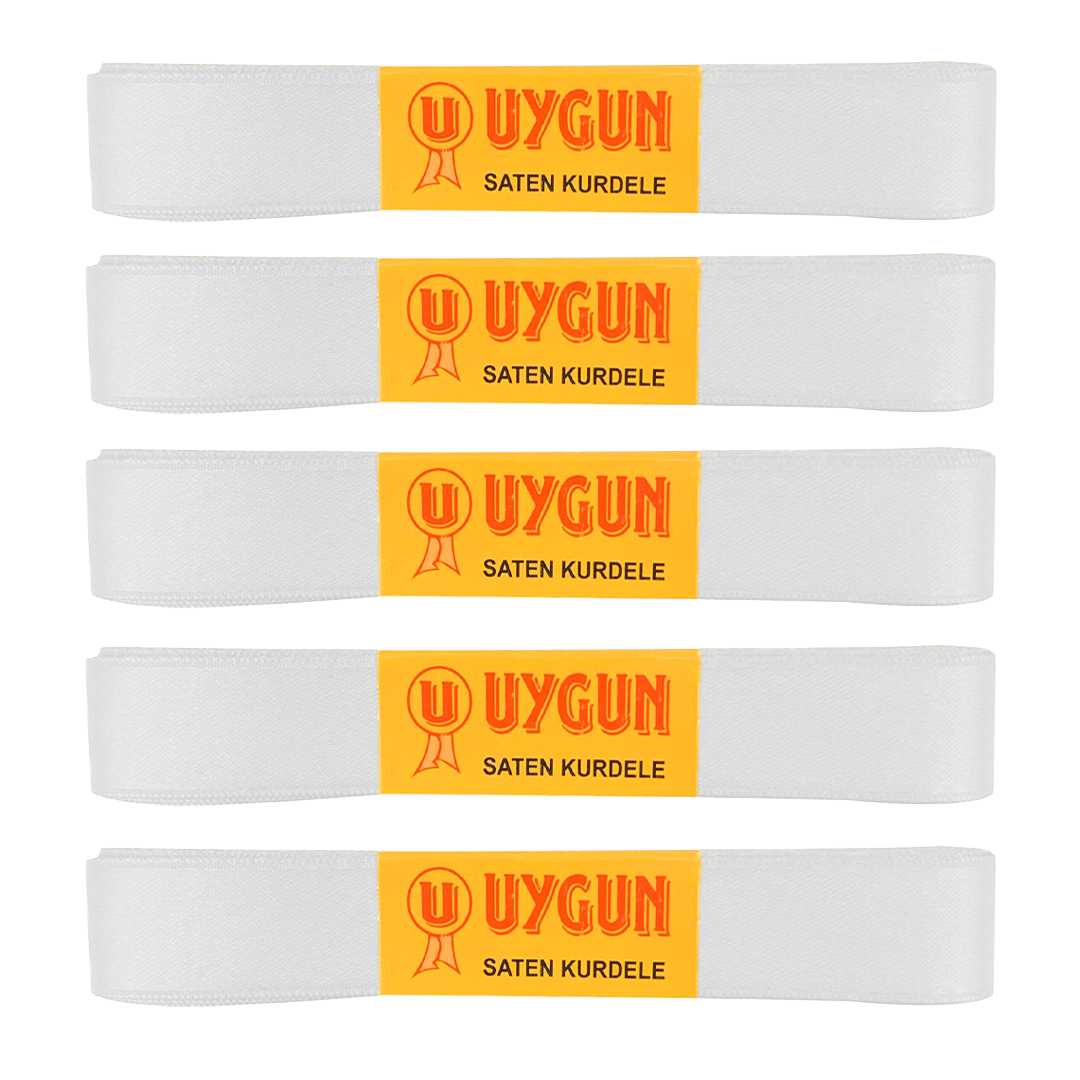UYGUN SATEN KURDELE 30 MM 10 MT BEYAZ 5 Lİ 1