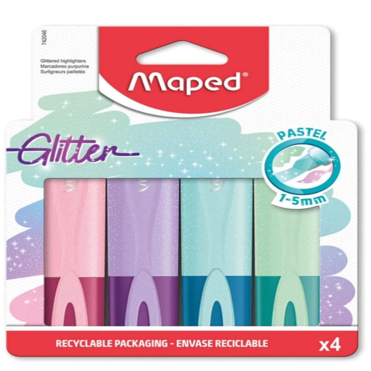 MAPED FOSFORLU KALEM GLİTTER PASTEL 4 RENK 742046 1