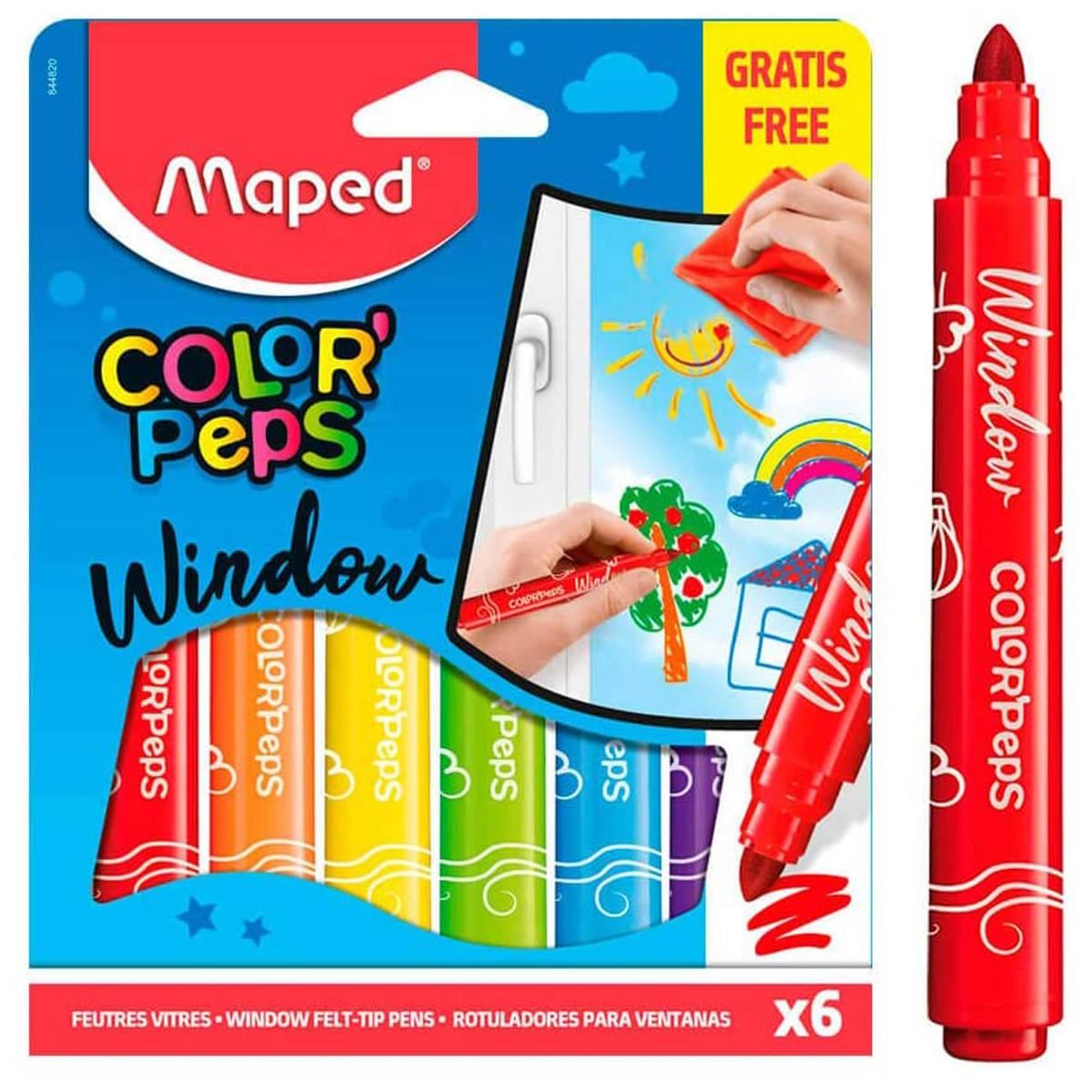 MAPED COLOR PEPS KEÇELİ KALEM CAM BOYASI 6 RENK 844820 1