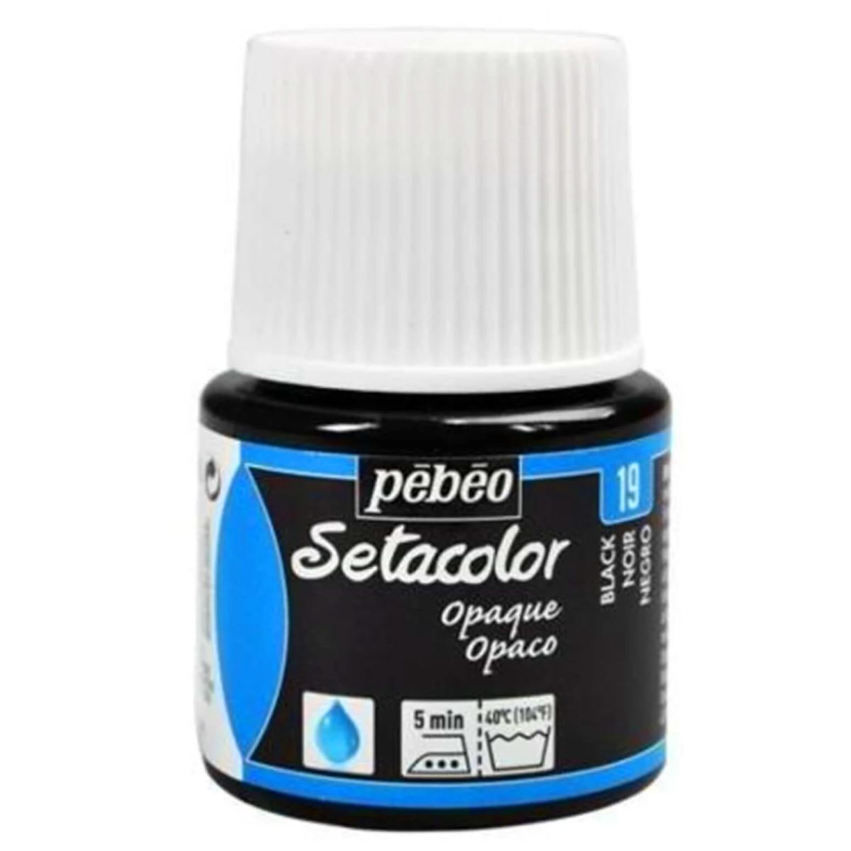 PEBEO SETACOLOR KUMAŞ BOYASI 19 OPAK SİYAH 45 ML 295-19 1