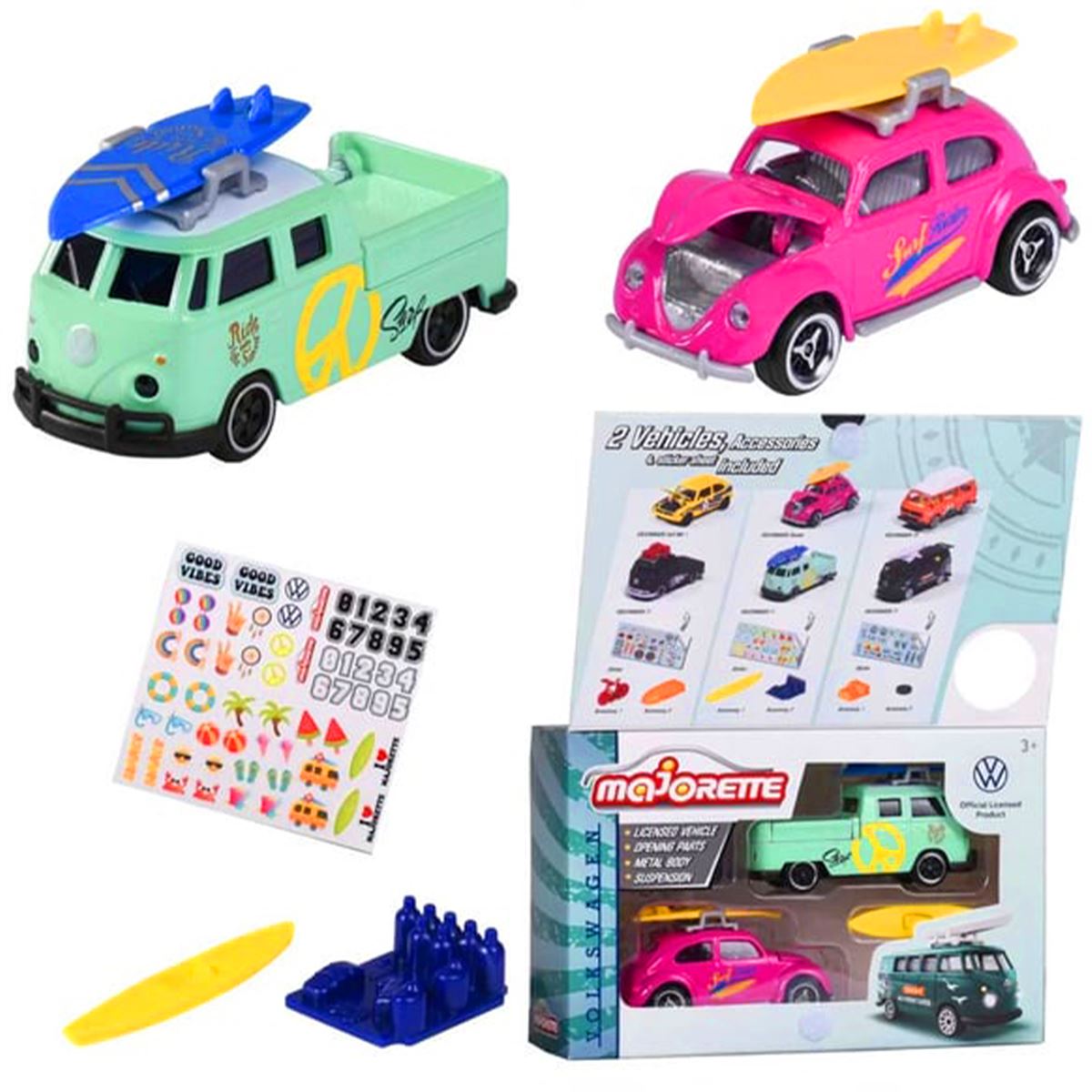 SİMBA MAJORETTE 2055006 VOLKSWAGEN METAL ARABALAR 2 Lİ SET 3+ 1