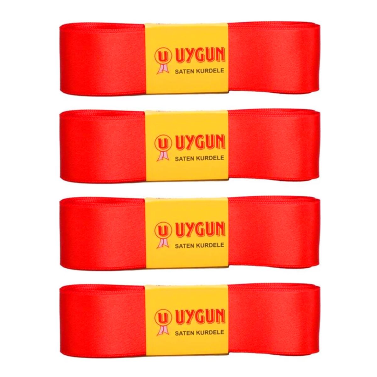 UYGUN SATEN KURDELE 38 MM 10 MT KIRMIZI 4 LÜ 1
