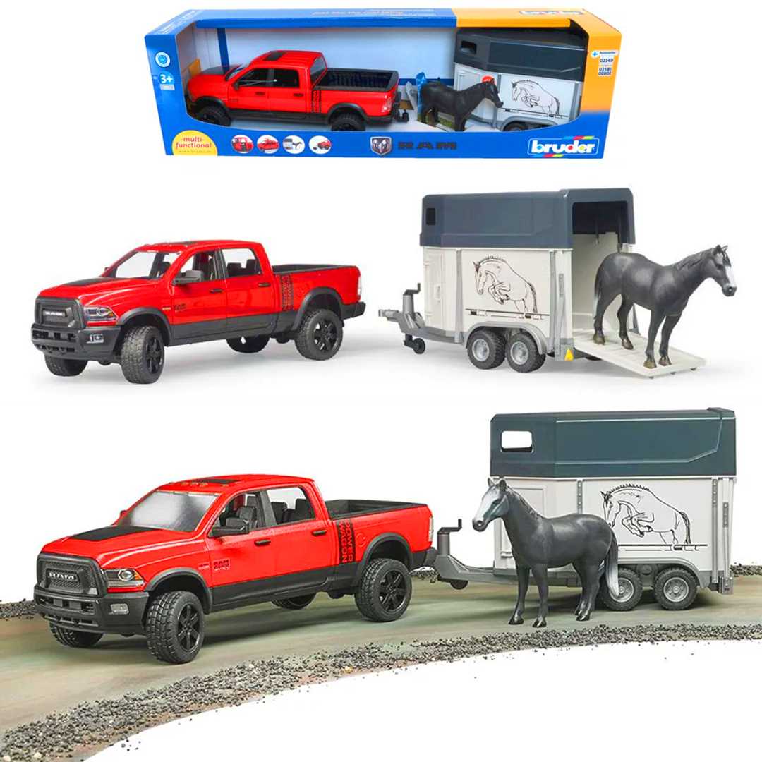 BRUDER BR02501 RAM 2500 PİCKUP VE AT NAKİL RÖMORKU 1:16 3+ 1