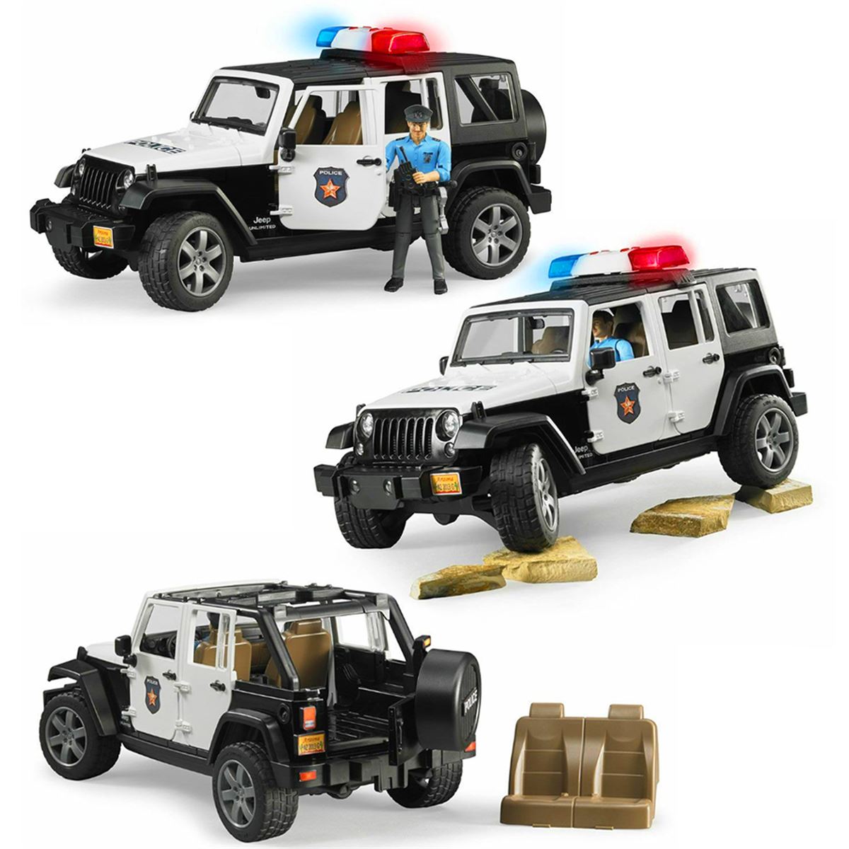 BRUDER BR02526 JEEP WRANGER U.R. POLİS ARACI-MEMUR 1:16 4+ 1