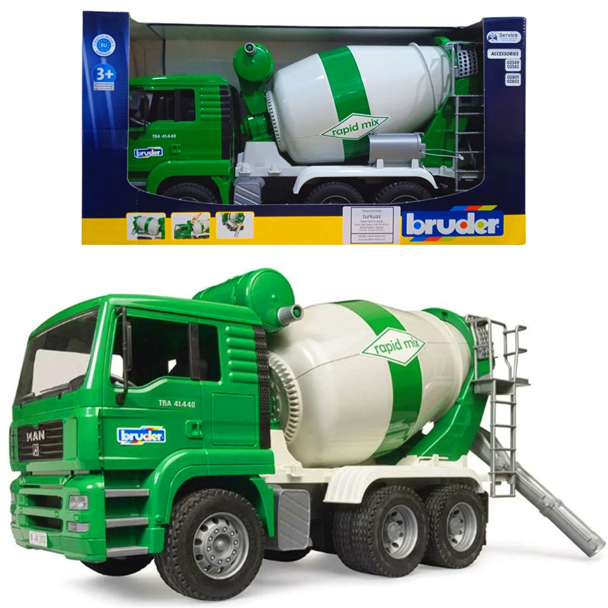 BRUDER BR02739 BETON MİKSER ARACI MAN TGA 1:16 3+ 1
