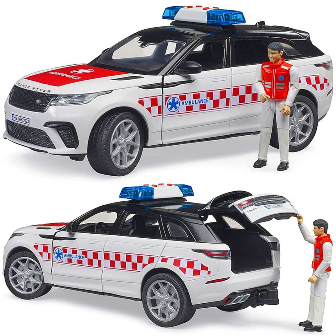 BRUDER BR02885 RANGE ROVER VELAR ACİL DURUM ARACI VE SÜRÜCÜSÜ 1:16 4+ 1