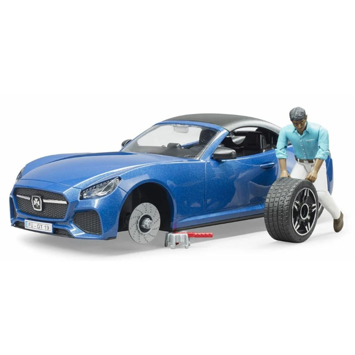 BRUDER BR03481 ROADSTER ARABA VE ŞOFÖR MAVİ 1:16 4+ 1