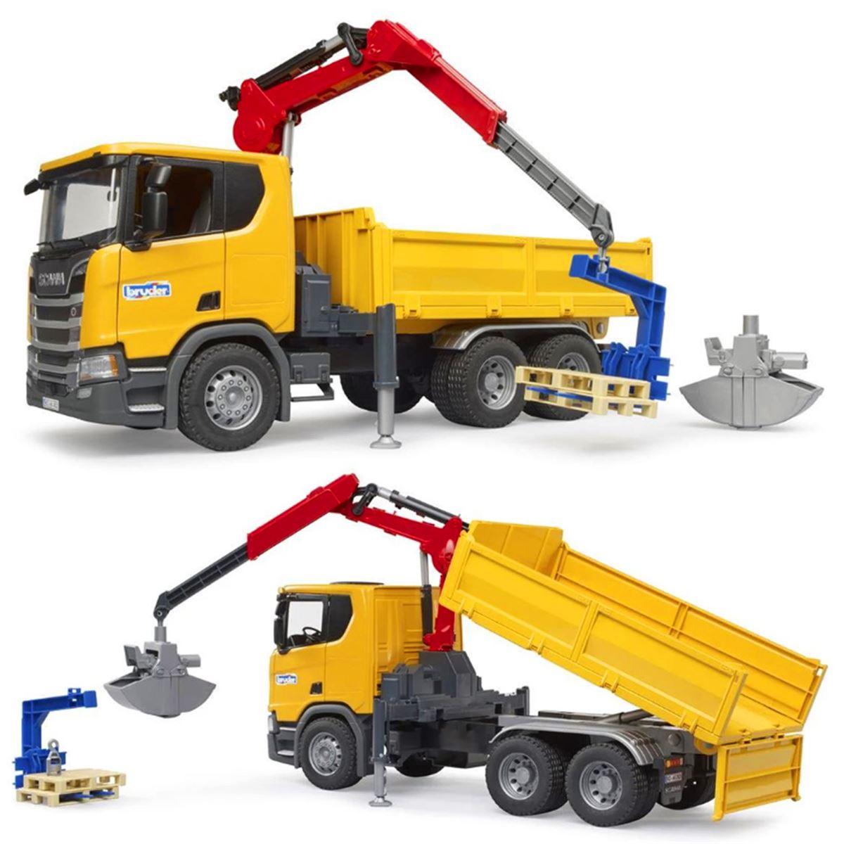 BRUDER BR03551 VİNÇLİ ŞANTİYE KAMYONU 1:16 4+ 1