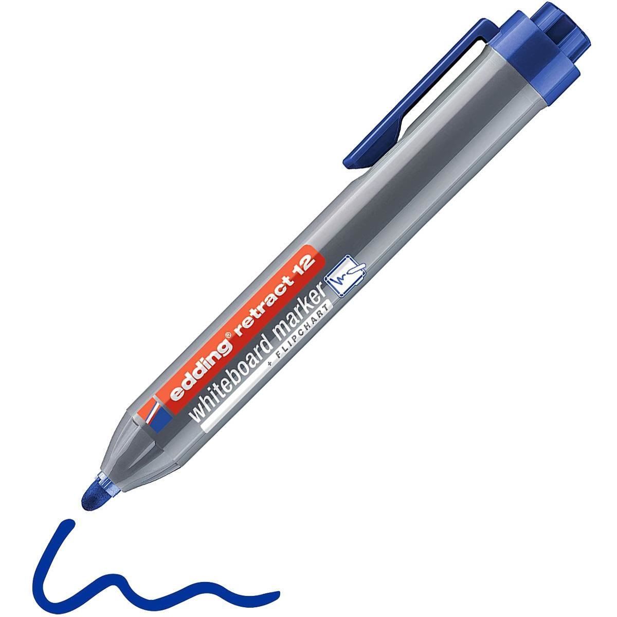 EDDİNG RETRACT TAHTA KALEMİ 12 MAVİ BASMALI 10 LU 1