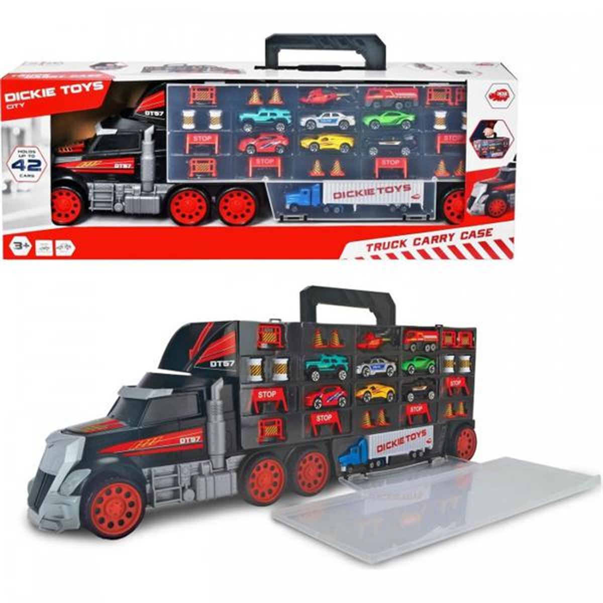 DİCKİE TOYS TRUCK CARRY CASE 3749023 ARAÇ TAŞIMA KAMYONU 42 ADET ARAÇ 3+ 1