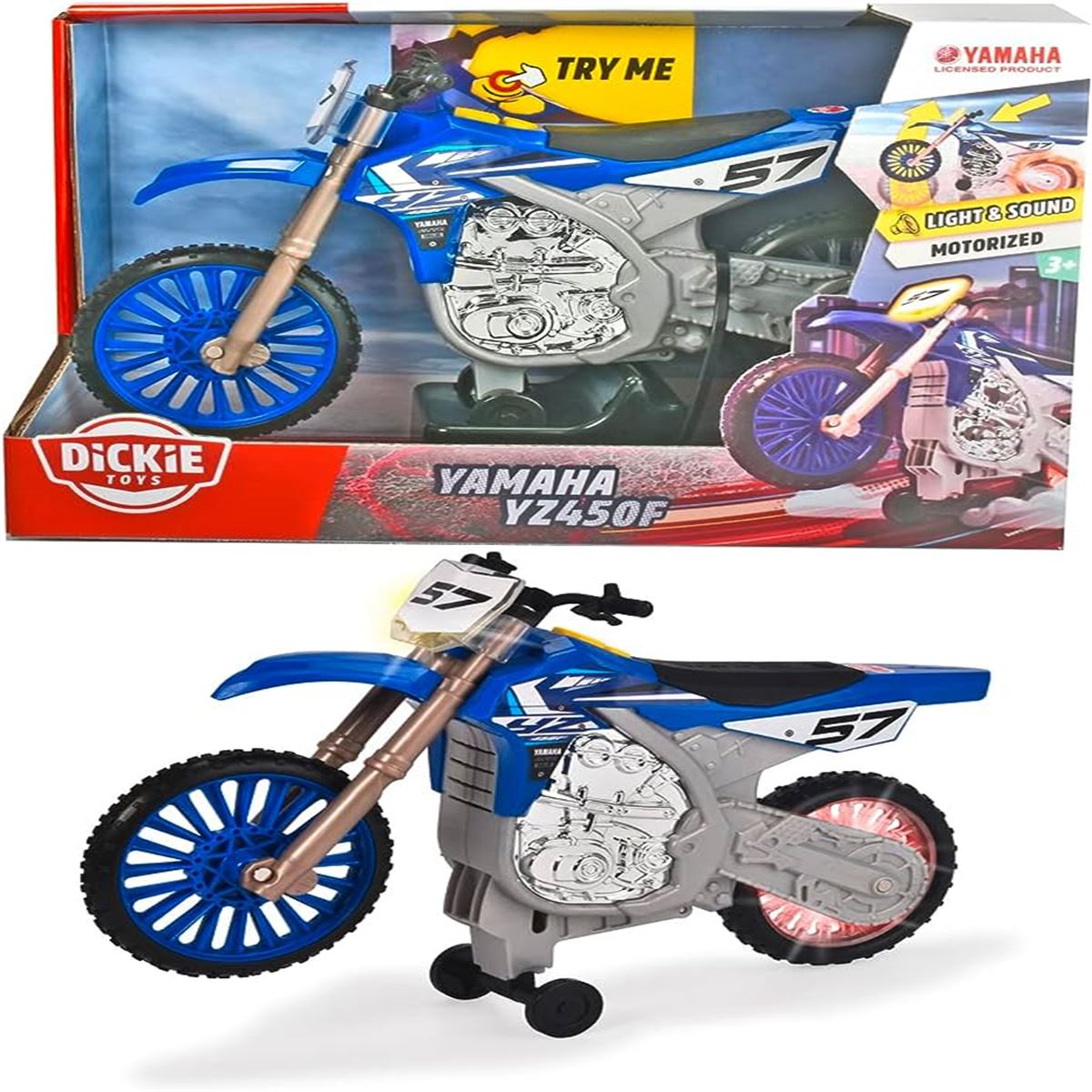 DİCKİE TOYS YAMAHA YZ450F 3764014 SESLİ IŞIKLI HAREKETLİ 3+ 1