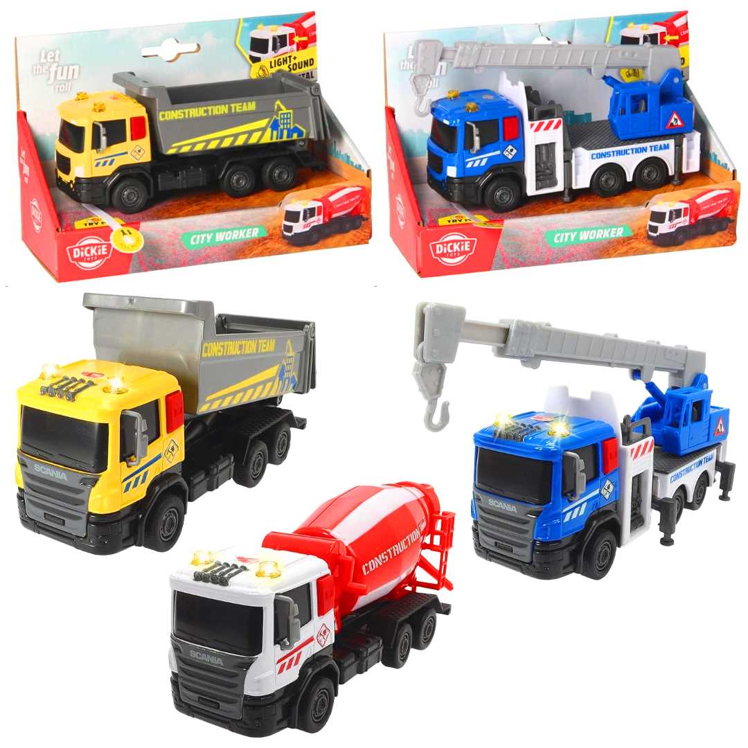 DİCKİE TOYS CİTY WORKER 3722014 İŞ MAKİNELERİ SESLİ IŞIKLI METAL 3+ 1
