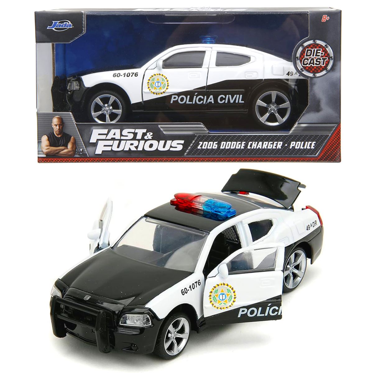 SİMBA JADA FAST FURİOUS 3203079 2006 DODGE CHARGER POLİCE DİE CAST 1:24 8+ 1