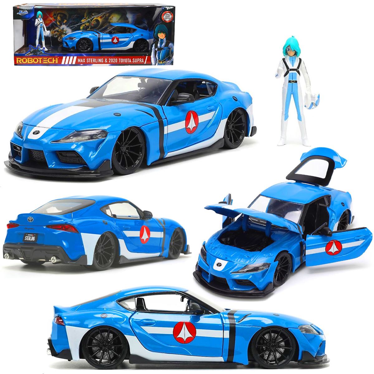SİMBA JADA ROBOTECH 3255051 MAX STERLİNG 2020 TOYOTA SUPRA DİE CAST FİGÜR METAL ARABA 1:24 8+ 1