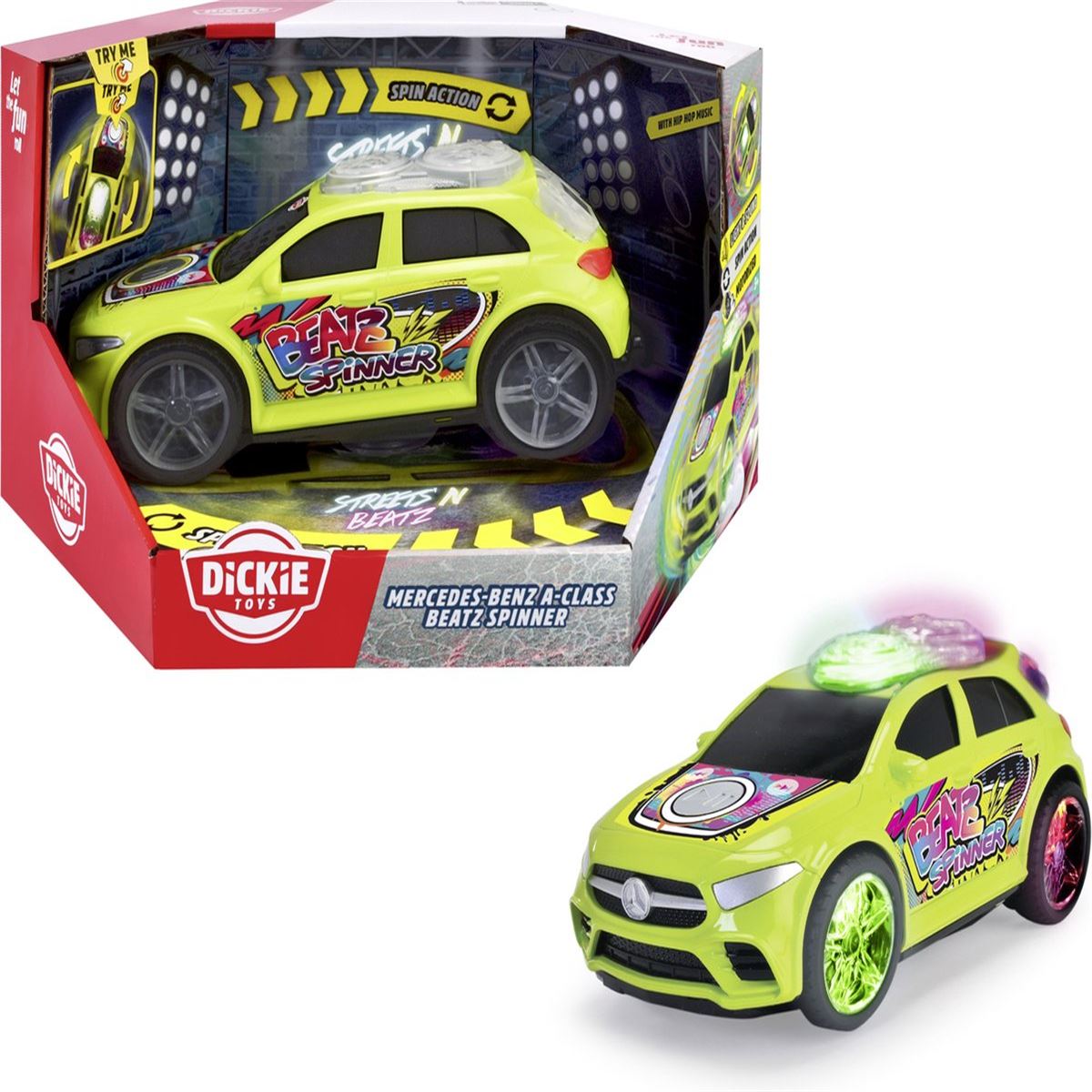 SİMBA DİCKİE TOYS MERCEDES BENZ 376 5007 E-CLASS BEATZ SPİİNER DÖNENE ARABA SESLİ IŞIKLI 3+ 1