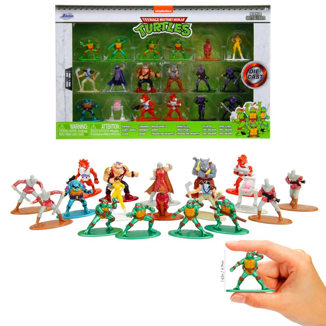 SİMBA JADA NANO METALFİGS 3285004 TURTLES DİE CAST METAL FİGÜRLER 18 PARÇA 3+ 1