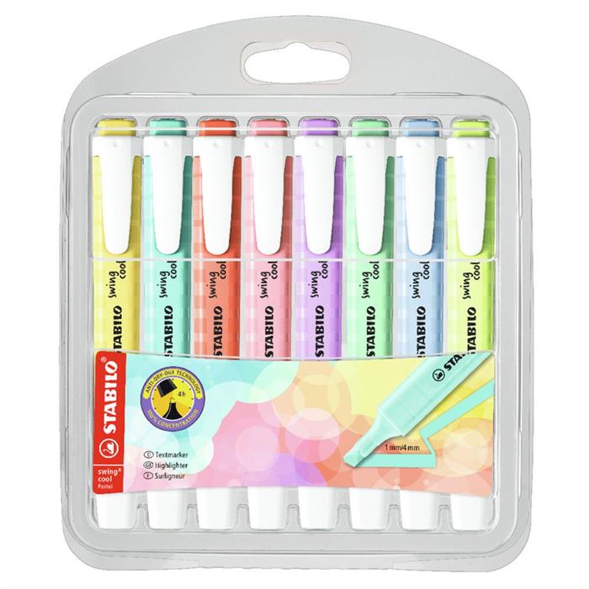 STABİLO FOSFORLU KALEM SWİNG COOL 8 RENK PASTEL 275-8-08-1 1