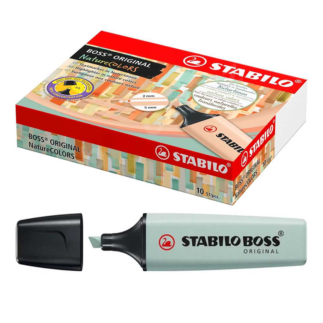 STABİLO FOSFORLU KALEM BOSS NATURE COLORS ESİNTİLİ MAVİ 10 LU 70-163 1