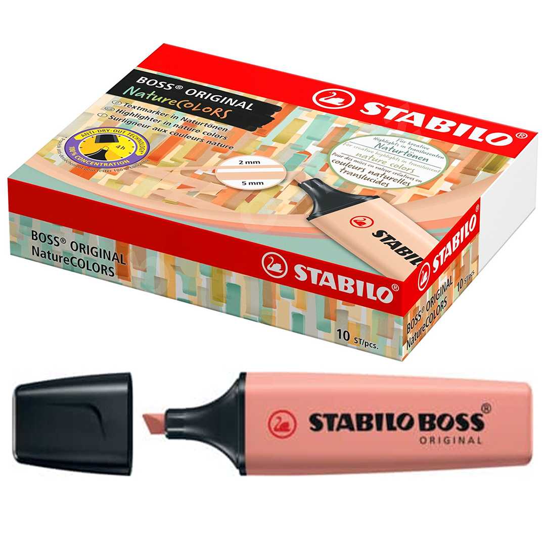 STABİLO FOSFORLU KALEM BOSS NATURE COLORS GÜL KURUSU 10 LU 70-175 1
