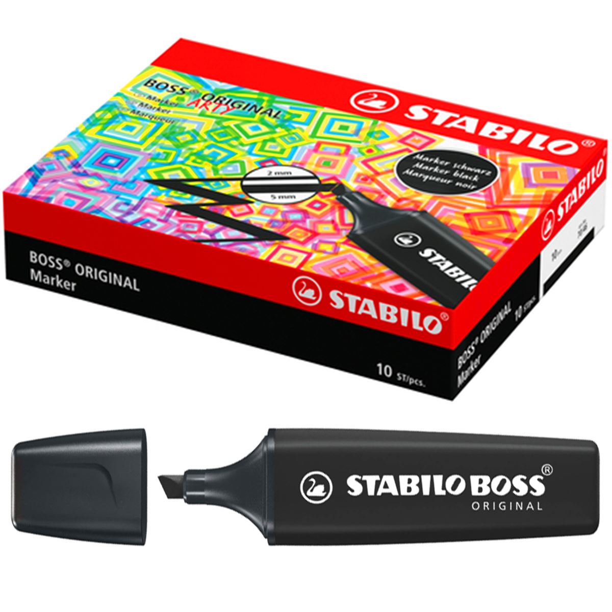 STABİLO FOSFORLU KALEM BOSS SİYAH 10 LU 70-46 1